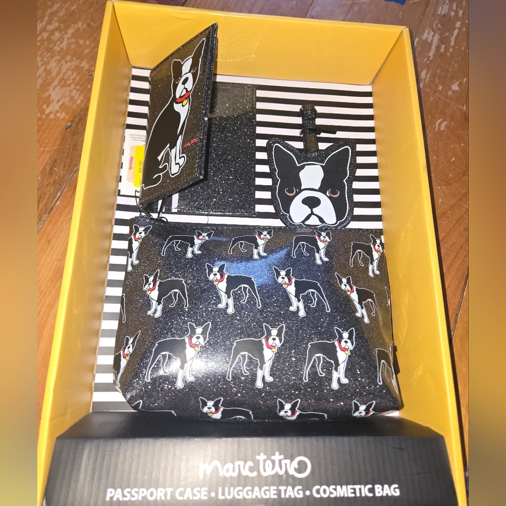 Marc Tetro Black Boston Terrier Travel Set